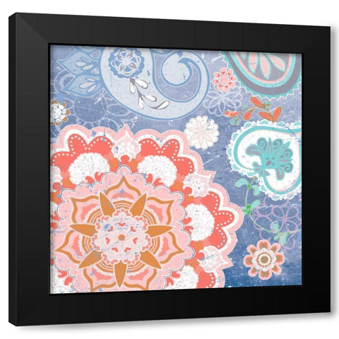 Paisley Faire IV Black Modern Wood Framed Art Print with Double Matting by Mark, Leslie