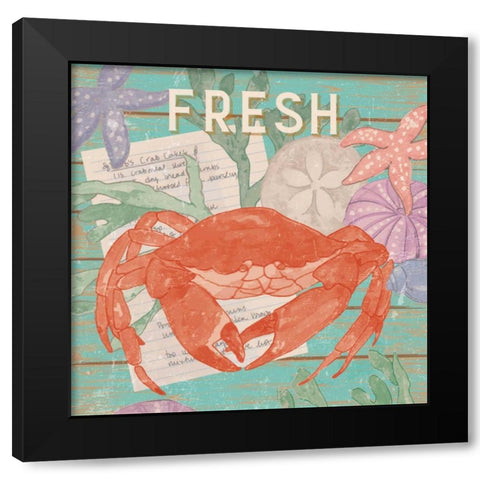 Fresh Seafood I Black Modern Wood Framed Art Print by Mark, Leslie