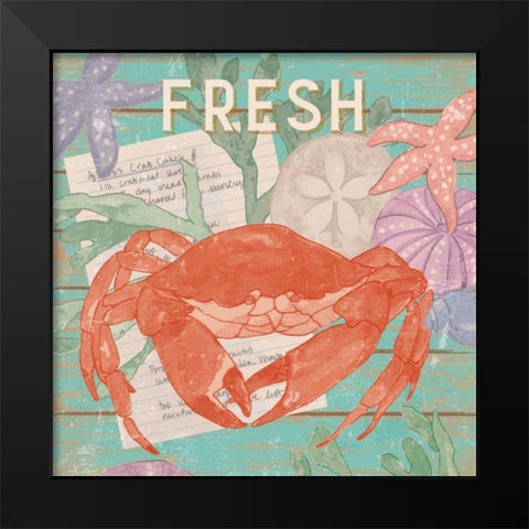 Fresh Seafood I Black Modern Wood Framed Art Print by Mark, Leslie
