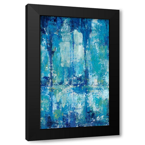 Blue Reflection Triptych II Black Modern Wood Framed Art Print by OToole, Tim