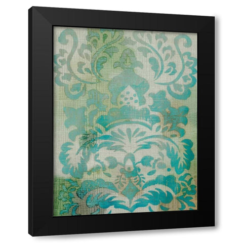Velvet and Damask I Black Modern Wood Framed Art Print with Double Matting by Zarris, Chariklia