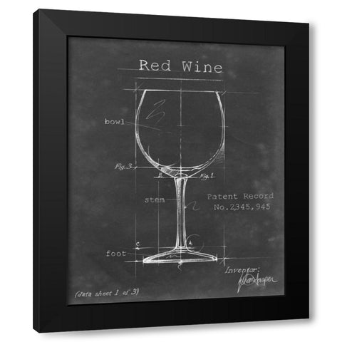 Barware Blueprint III Black Modern Wood Framed Art Print by Harper, Ethan