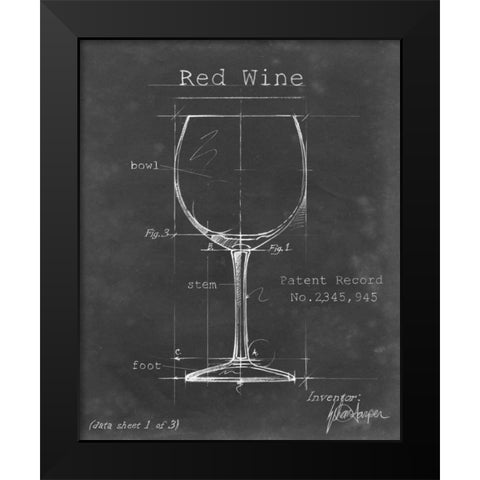 Barware Blueprint III Black Modern Wood Framed Art Print by Harper, Ethan