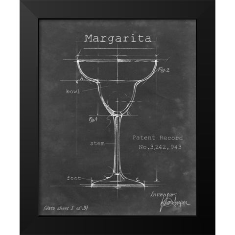 Barware Blueprint VI Black Modern Wood Framed Art Print by Harper, Ethan