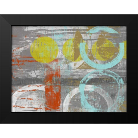 Linked Orbs II Black Modern Wood Framed Art Print by Goldberger, Jennifer