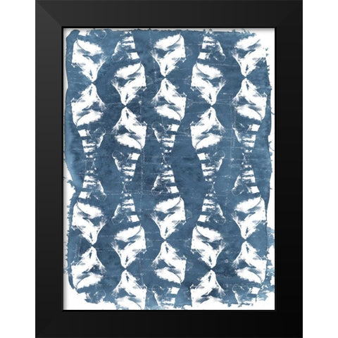 Batik Shell Patterns IV Black Modern Wood Framed Art Print by Vess, June Erica