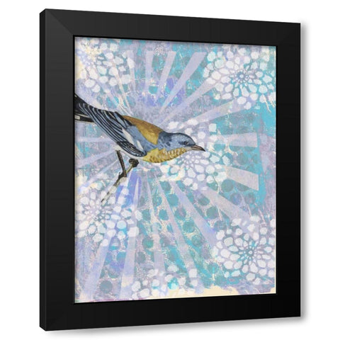 Songbird Batik I Black Modern Wood Framed Art Print with Double Matting by McCavitt, Naomi
