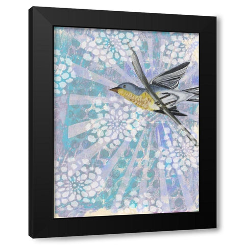 Songbird Batik II Black Modern Wood Framed Art Print with Double Matting by McCavitt, Naomi