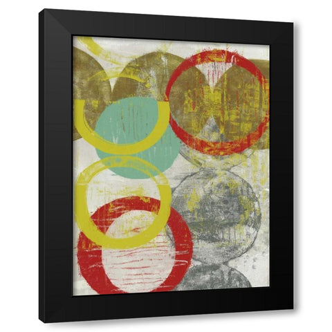 Layers and Circles II Black Modern Wood Framed Art Print with Double Matting by Goldberger, Jennifer