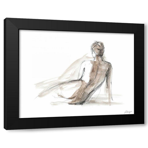 Gestural Figure Study II Black Modern Wood Framed Art Print with Double Matting by Harper, Ethan