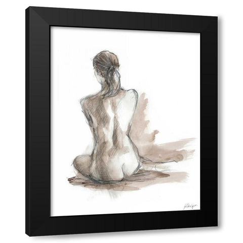 Gestural Figure Study IV Black Modern Wood Framed Art Print by Harper, Ethan