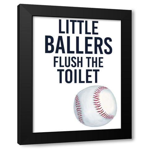Little Ballers IV Black Modern Wood Framed Art Print with Double Matting by Studio W