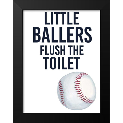 Little Ballers IV Black Modern Wood Framed Art Print by Studio W