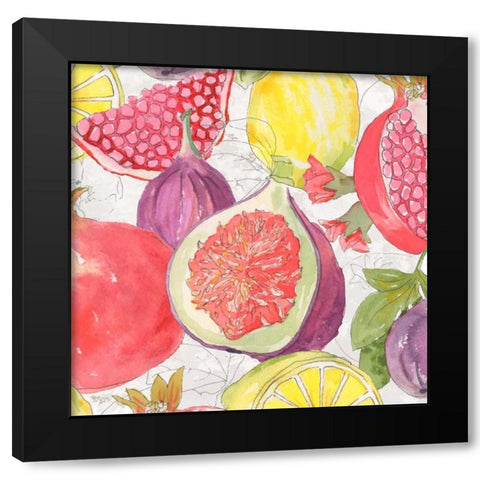 Fruit Medley I Black Modern Wood Framed Art Print by Mark, Leslie