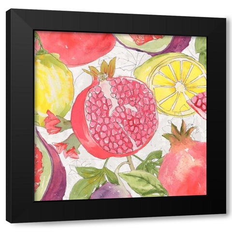 Fruit Medley II Black Modern Wood Framed Art Print by Mark, Leslie