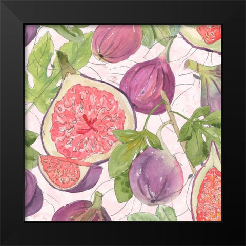 Fig Medley II Black Modern Wood Framed Art Print by Mark, Leslie