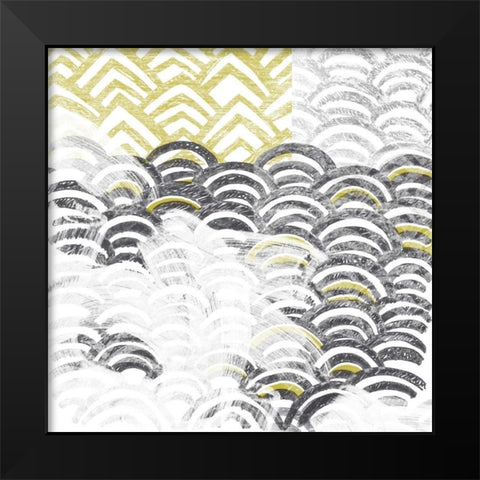 Block Print Abstract III Black Modern Wood Framed Art Print by Vess, June Erica