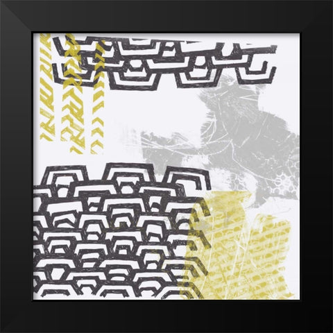 Block Print Abstract VIII Black Modern Wood Framed Art Print by Vess, June Erica