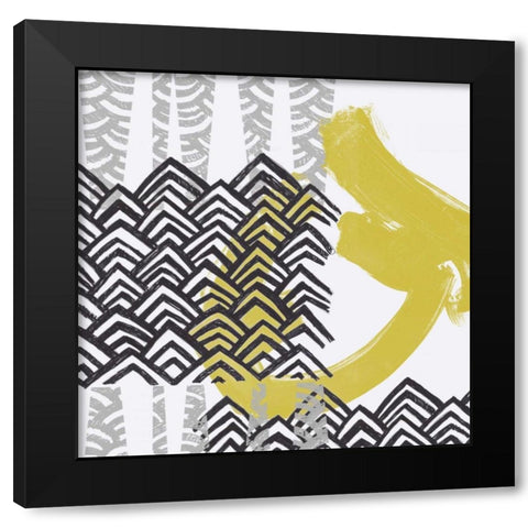Block Print Abstract IX Black Modern Wood Framed Art Print with Double Matting by Vess, June Erica