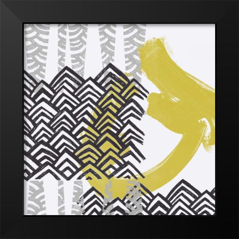 Block Print Abstract IX Black Modern Wood Framed Art Print by Vess, June Erica