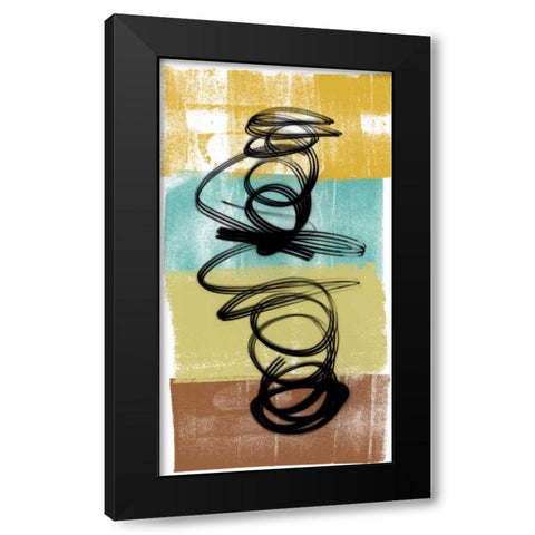 Dancing Swirl I Black Modern Wood Framed Art Print with Double Matting by Saunders, Alonzo