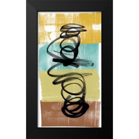 Dancing Swirl I Black Modern Wood Framed Art Print by Saunders, Alonzo