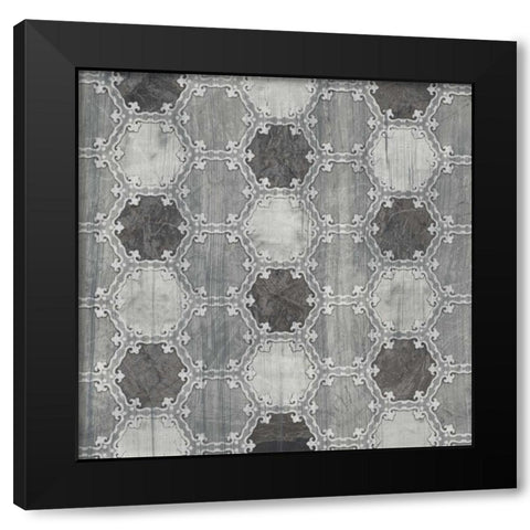 Boho Luxe Tile IV Black Modern Wood Framed Art Print with Double Matting by Vess, June Erica