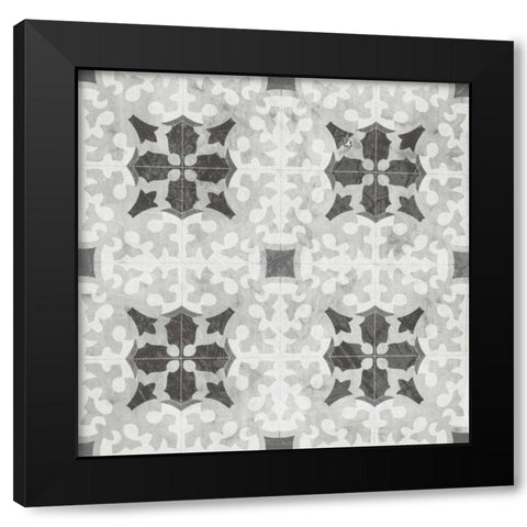 Boho Luxe Tile V Black Modern Wood Framed Art Print by Vess, June Erica