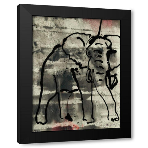 Abstract Elephant I Black Modern Wood Framed Art Print by Combs, Joyce