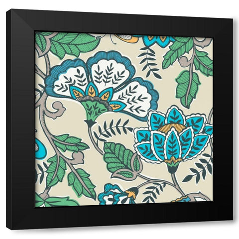 Namaste Floral I Black Modern Wood Framed Art Print with Double Matting by Kappa, Diane