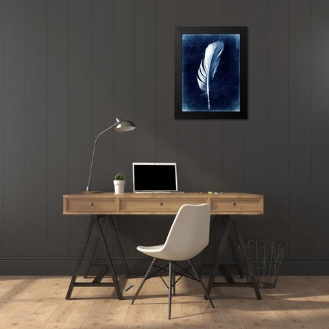 Inverted Feather II Black Modern Wood Framed Art Print by Malek, Honey