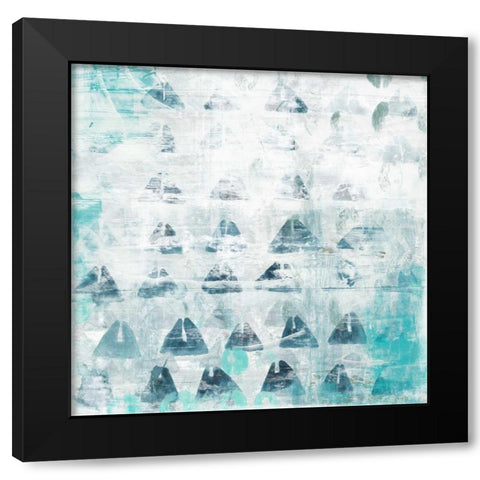 Blue Static II Black Modern Wood Framed Art Print by Vess, June Erica