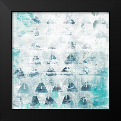 Blue Static II Black Modern Wood Framed Art Print by Vess, June Erica