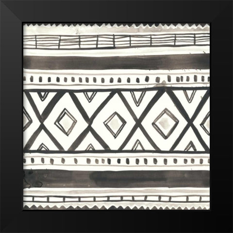 Tribal Echo III Black Modern Wood Framed Art Print by Vess, June Erica