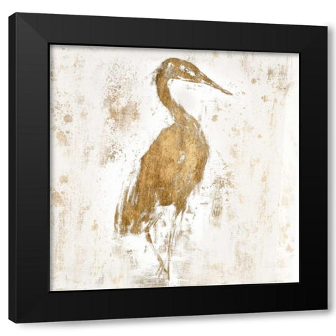 Gilded Heron I Black Modern Wood Framed Art Print by Goldberger, Jennifer