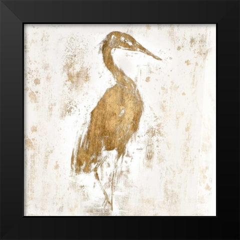 Gilded Heron I Black Modern Wood Framed Art Print by Goldberger, Jennifer