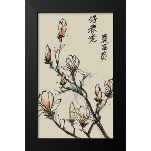 Mandarin Magnolia I Black Modern Wood Framed Art Print by Wang, Melissa