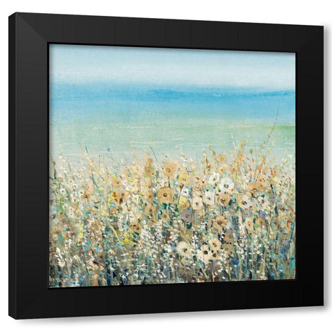 Shoreline Flowers I Black Modern Wood Framed Art Print by OToole, Tim