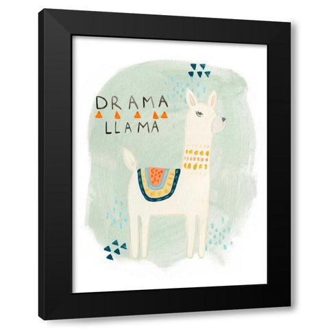 Llama Squad II Black Modern Wood Framed Art Print with Double Matting by Vess, June Erica