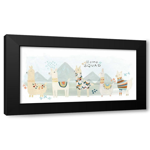 Llama Squad III Black Modern Wood Framed Art Print by Vess, June Erica