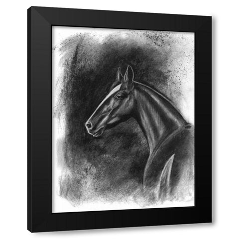 Charcoal Equestrian Portrait II Black Modern Wood Framed Art Print by McCavitt, Naomi