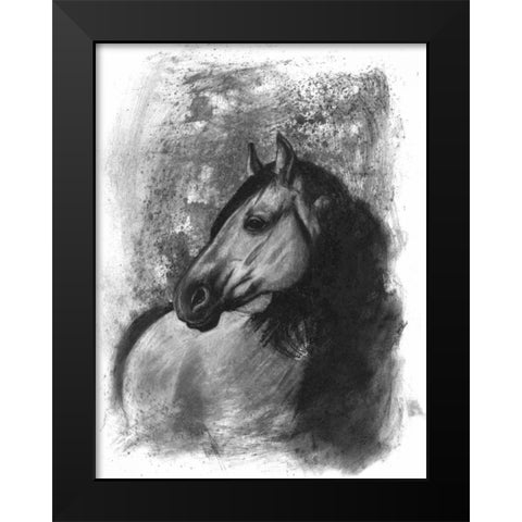 Charcoal Equestrian Portrait IV Black Modern Wood Framed Art Print by McCavitt, Naomi