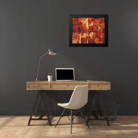 Transitional Poppies II Black Modern Wood Framed Art Print by OToole, Tim