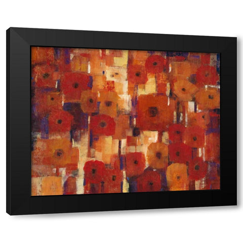 Transitional Poppies II Black Modern Wood Framed Art Print by OToole, Tim