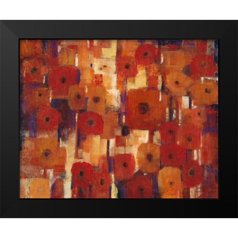 Transitional Poppies II Black Modern Wood Framed Art Print by OToole, Tim
