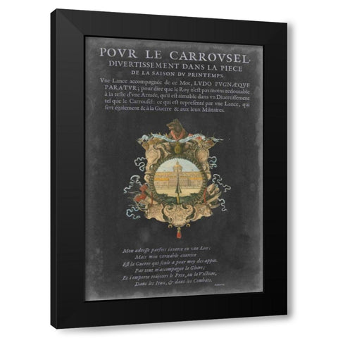 Vintage Bookplate IV Black Modern Wood Framed Art Print with Double Matting by Vision Studio