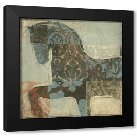 Patterned Horse I Black Modern Wood Framed Art Print by OToole, Tim