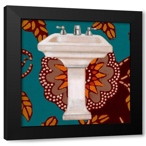 Spice Bathroom III Black Modern Wood Framed Art Print by Vision Studio