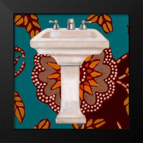 Spice Bathroom III Black Modern Wood Framed Art Print by Vision Studio