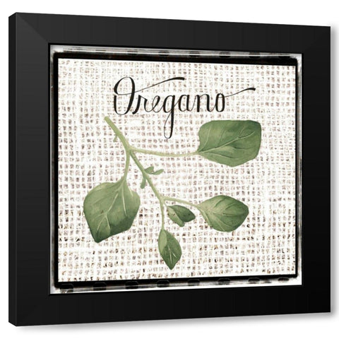Burlap Herbs II Black Modern Wood Framed Art Print with Double Matting by Popp, Grace